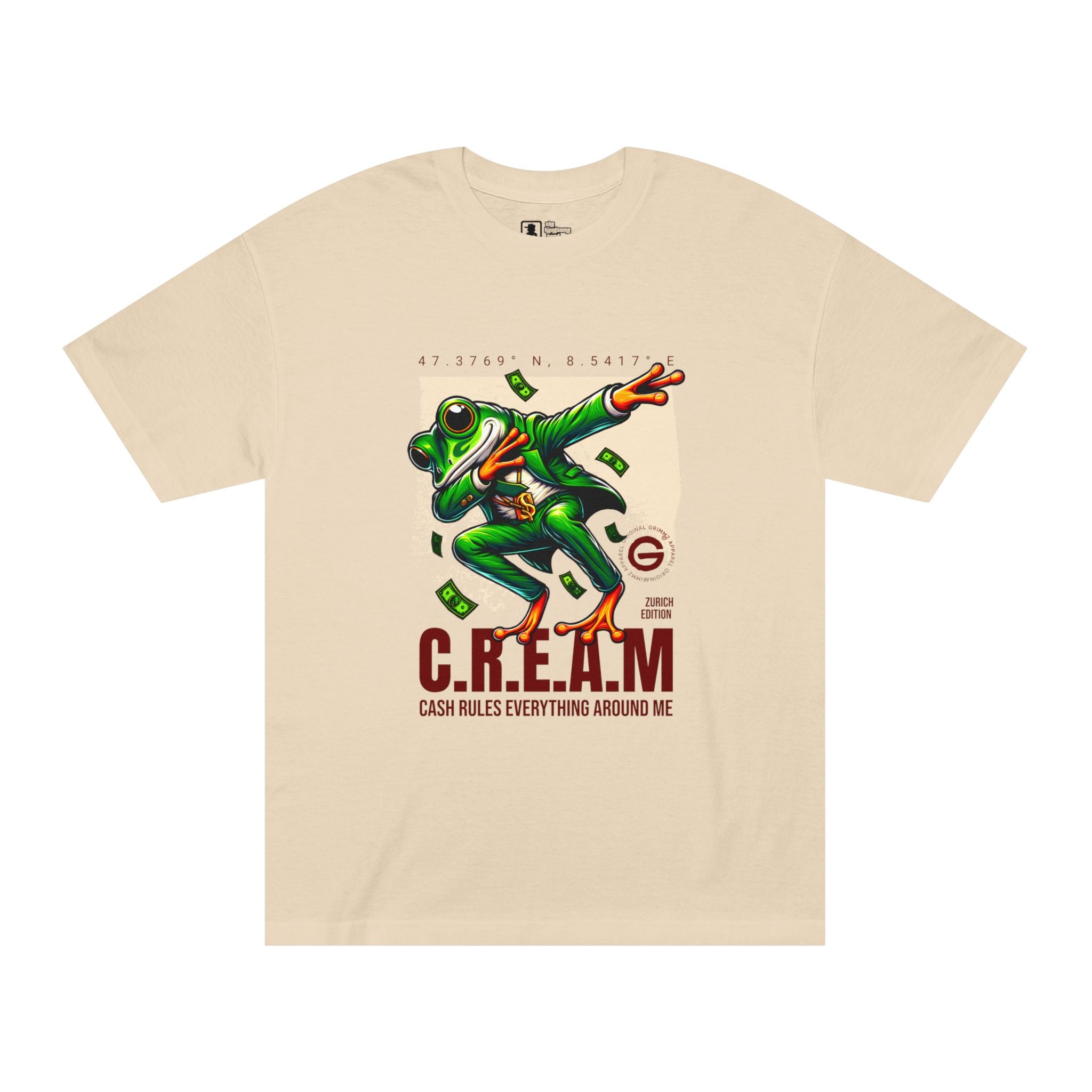 C.R.E.A.M. Frog Graphic Tee — 'Cash Rules Everything Around Me' Streetwear T-Shirt