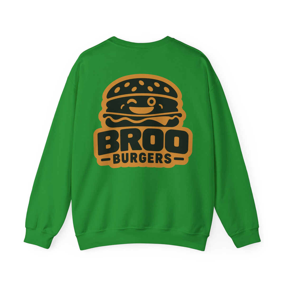Burger Logo Sweatshirt — 'BROO Burgers' Retro Fast Food Crewneck