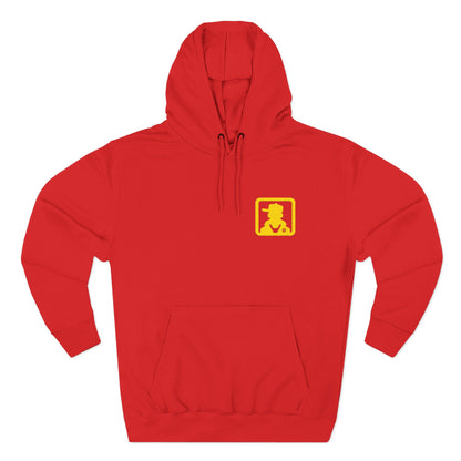 Minimal White Pocket Logo Hoodie