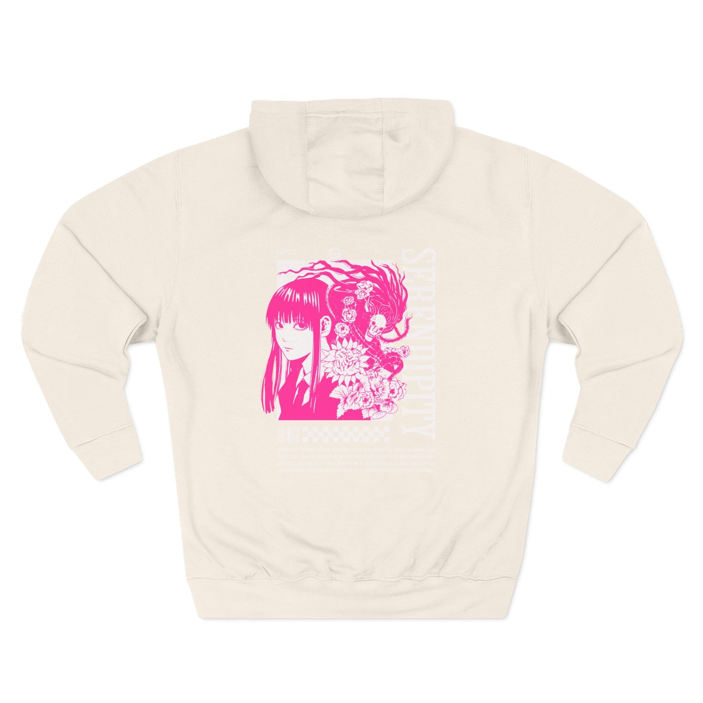 Pink Anime Girl Fleece Hoodie
