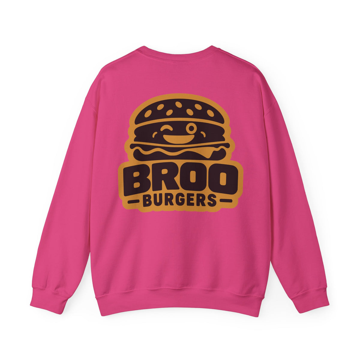 Burger Logo Sweatshirt — 'BROO Burgers' Retro Fast Food Crewneck
