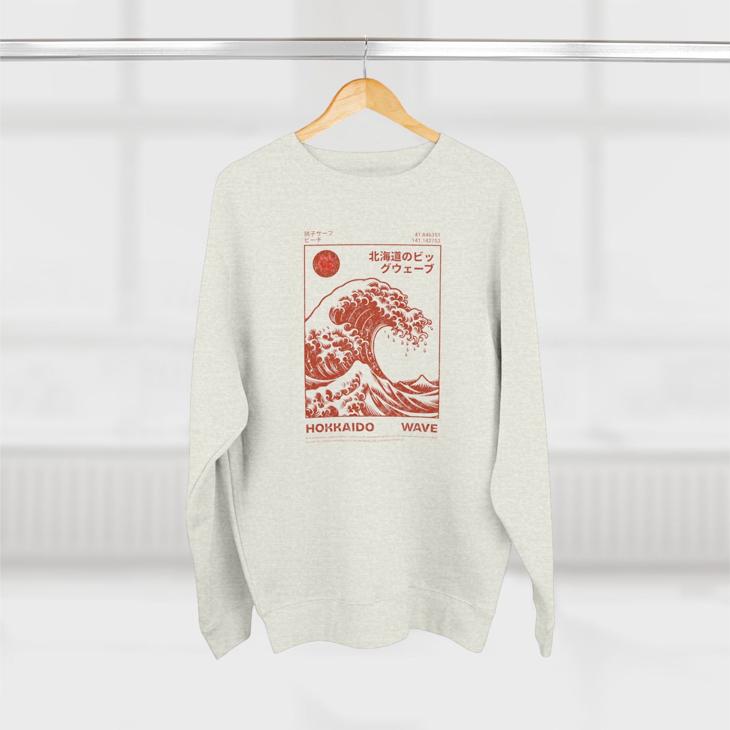 Hokkaido Wave Graphic Crewneck Sweatshirt