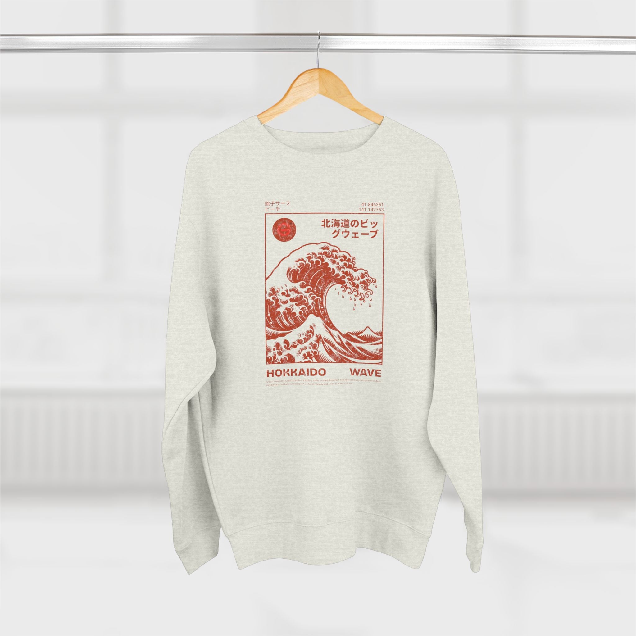 Wave Crewneck Sweatshirt — Hokkaido Wave Graphic