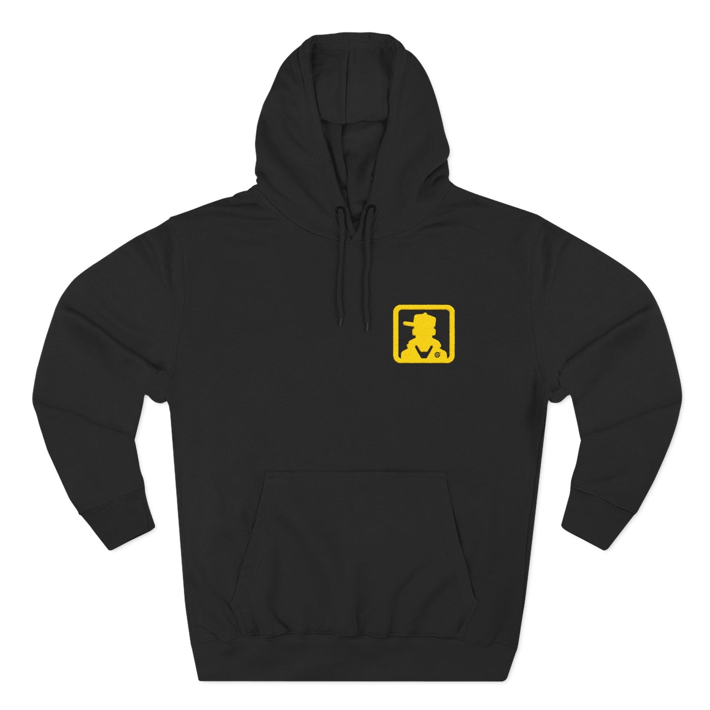 Minimal White Pocket Logo Hoodie
