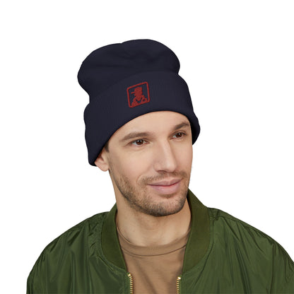 Minimalist Bear Patch Cuffed Beanie
