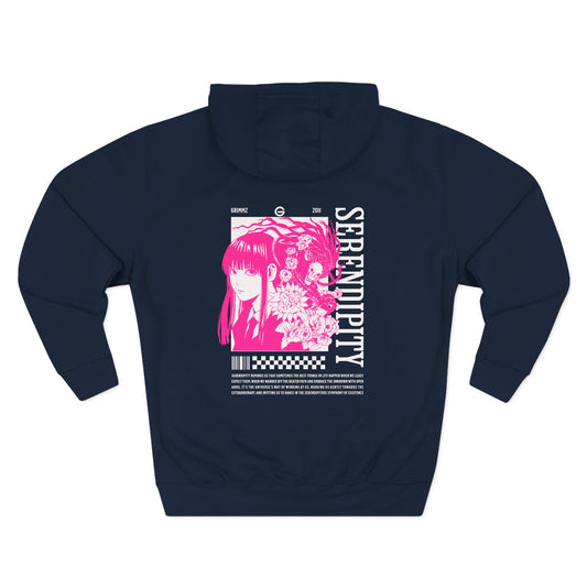 Pink Anime Girl Fleece Hoodie