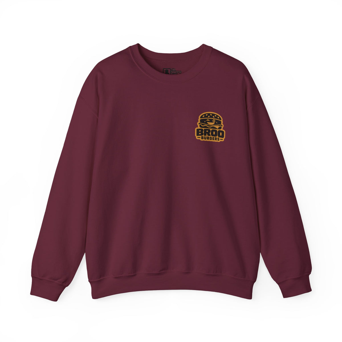 Burger Logo Sweatshirt — 'BROO Burgers' Retro Fast Food Crewneck