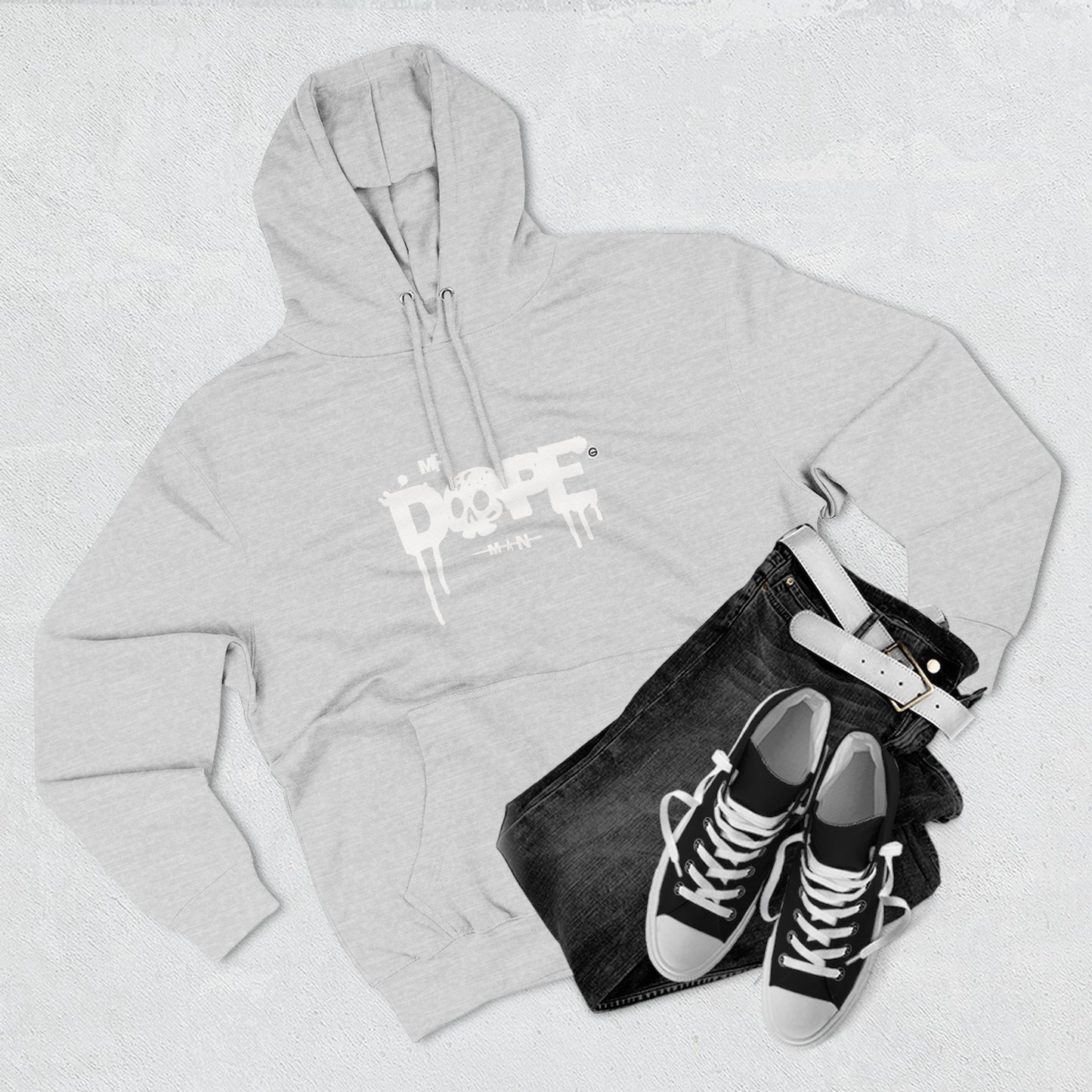 Classic White Three-Panel Hoodie