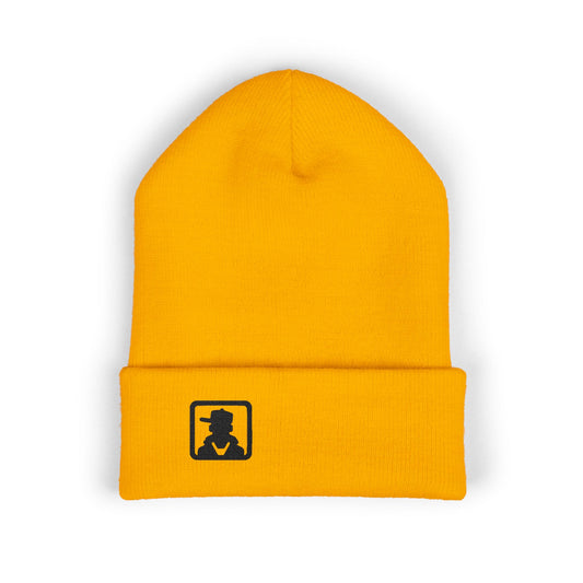 Embroidered Detective Silhouette Cuffed Beanie
