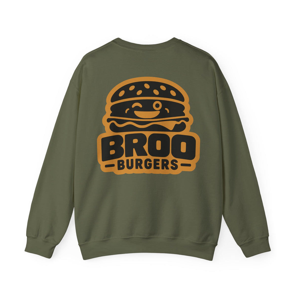 Burger Logo Sweatshirt — 'BROO Burgers' Retro Fast Food Crewneck