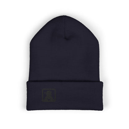 Embroidered Detective Silhouette Cuffed Beanie