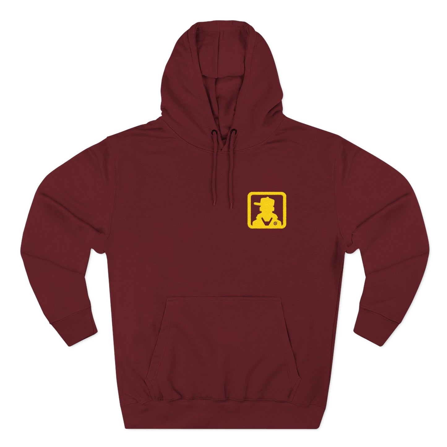 Minimal White Pocket Logo Hoodie