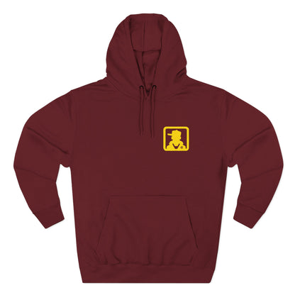 Minimal White Pocket Logo Hoodie