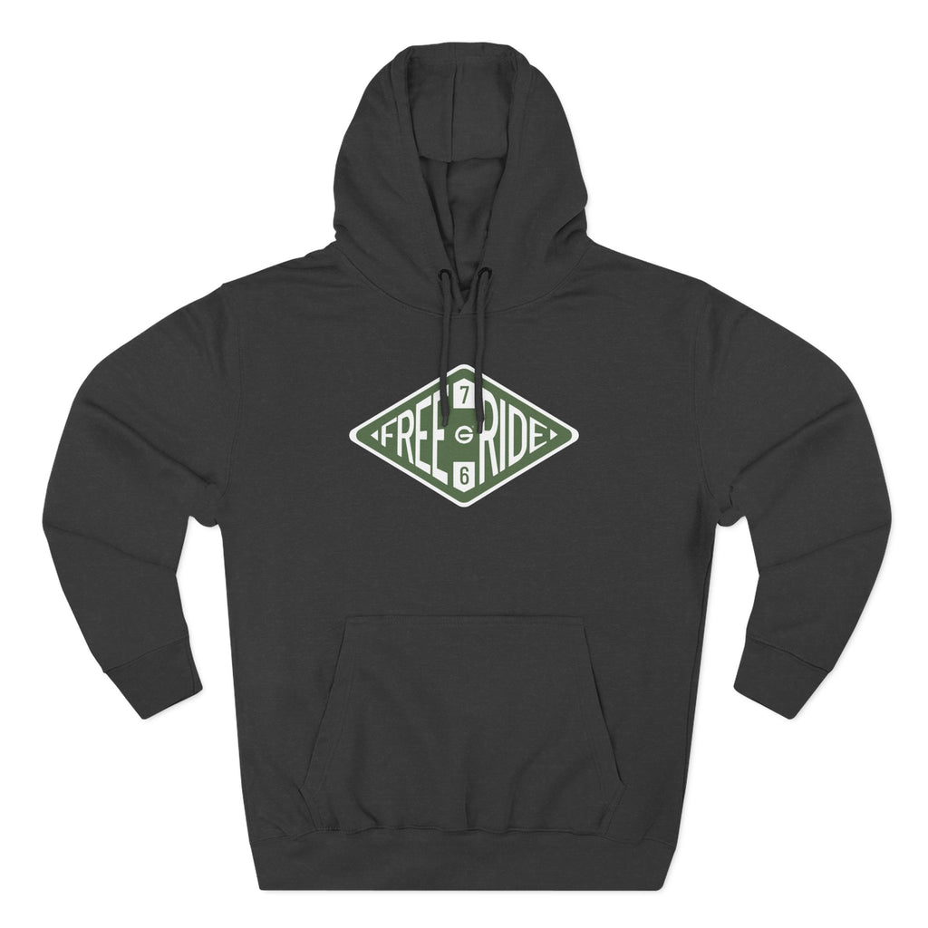 Free Ride Pullover Hoodie — Vintage Diamond Skate/Surf Logo Fleece