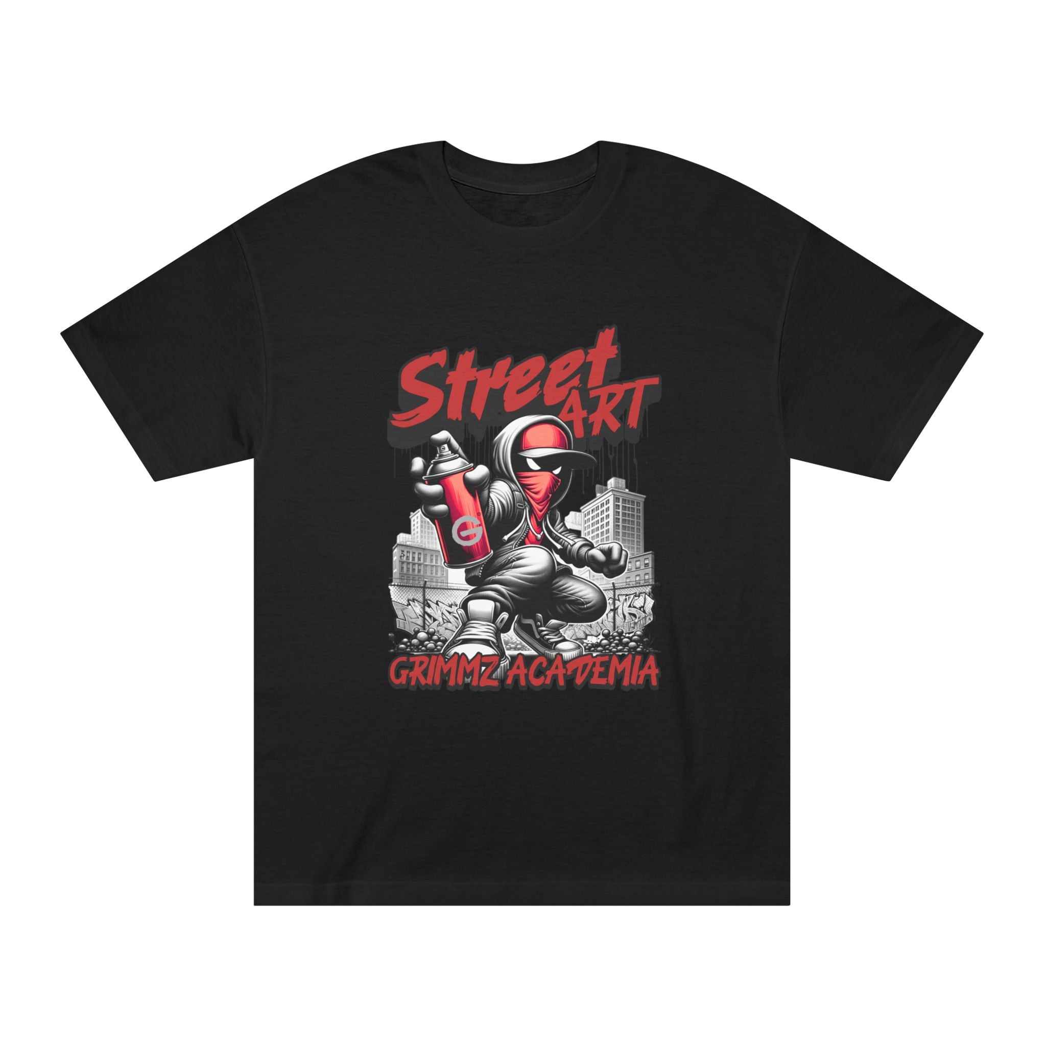 Street Art Graffiti Tee — "Street Art" Graphic Spray-Paint Crewneck