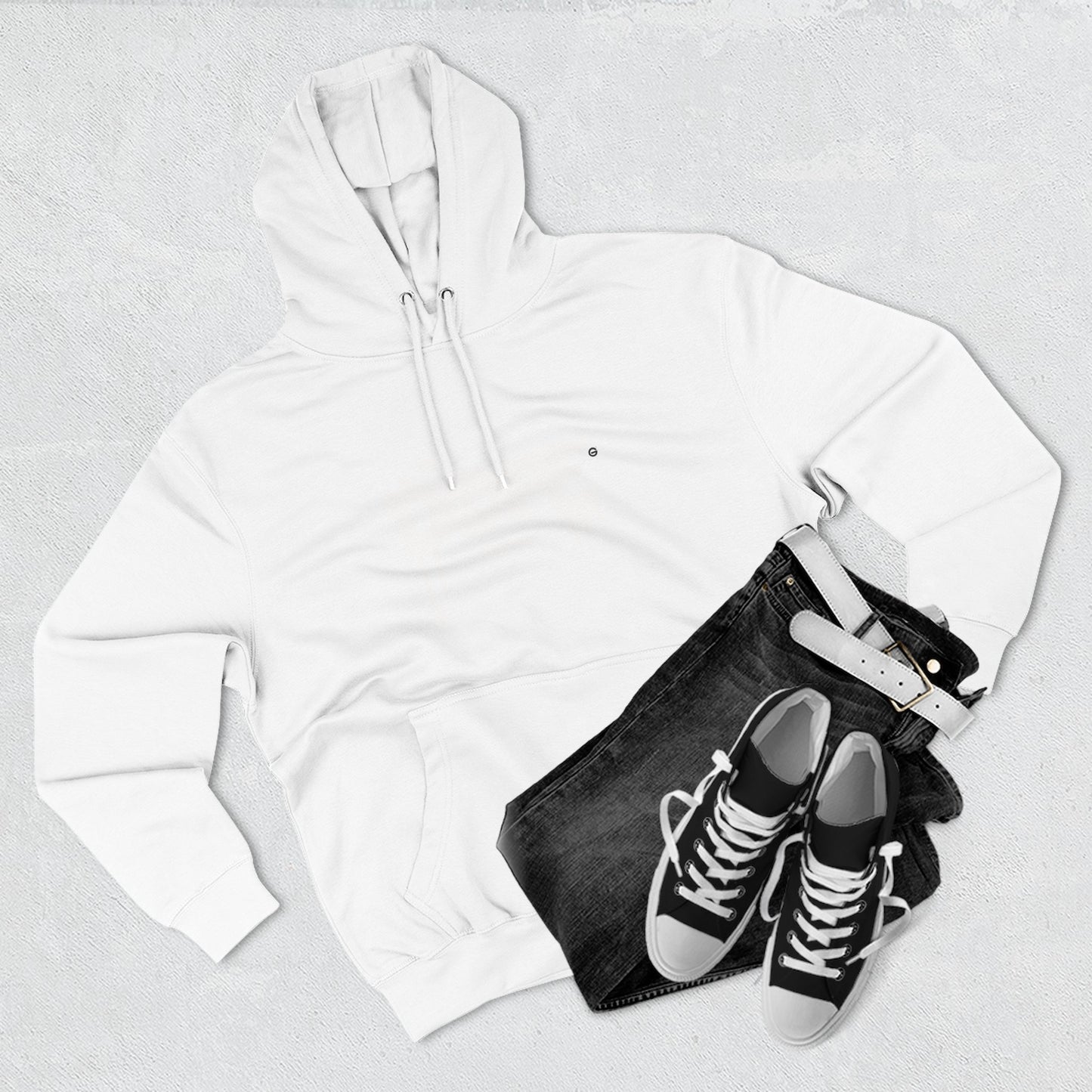 Classic White Three-Panel Hoodie