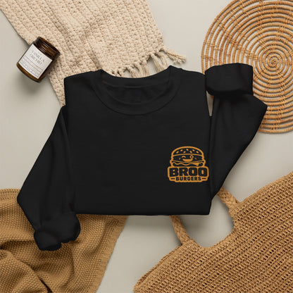 Burger Logo Sweatshirt — 'BROO Burgers' Retro Fast Food Crewneck