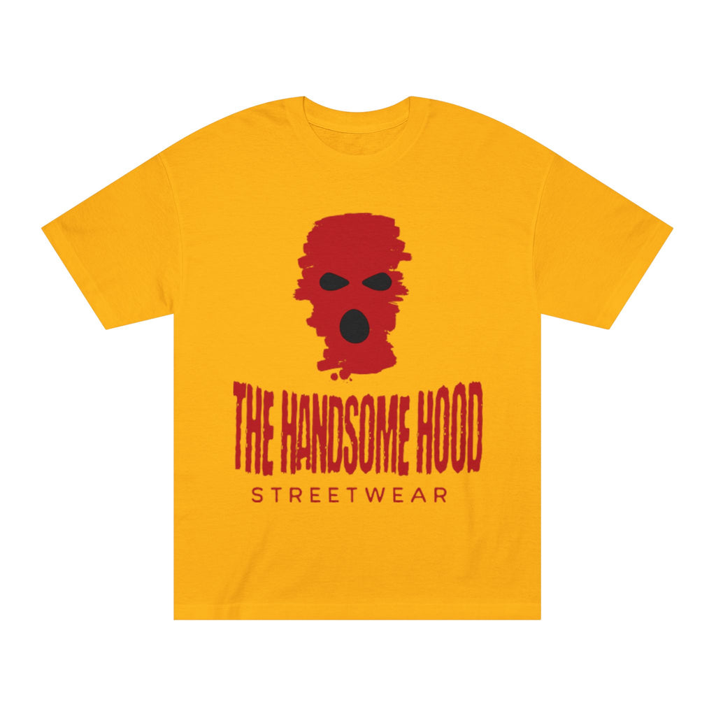 The Handsome Hood Streetwear Tee — Red Balaclava Graphic T-Shirt