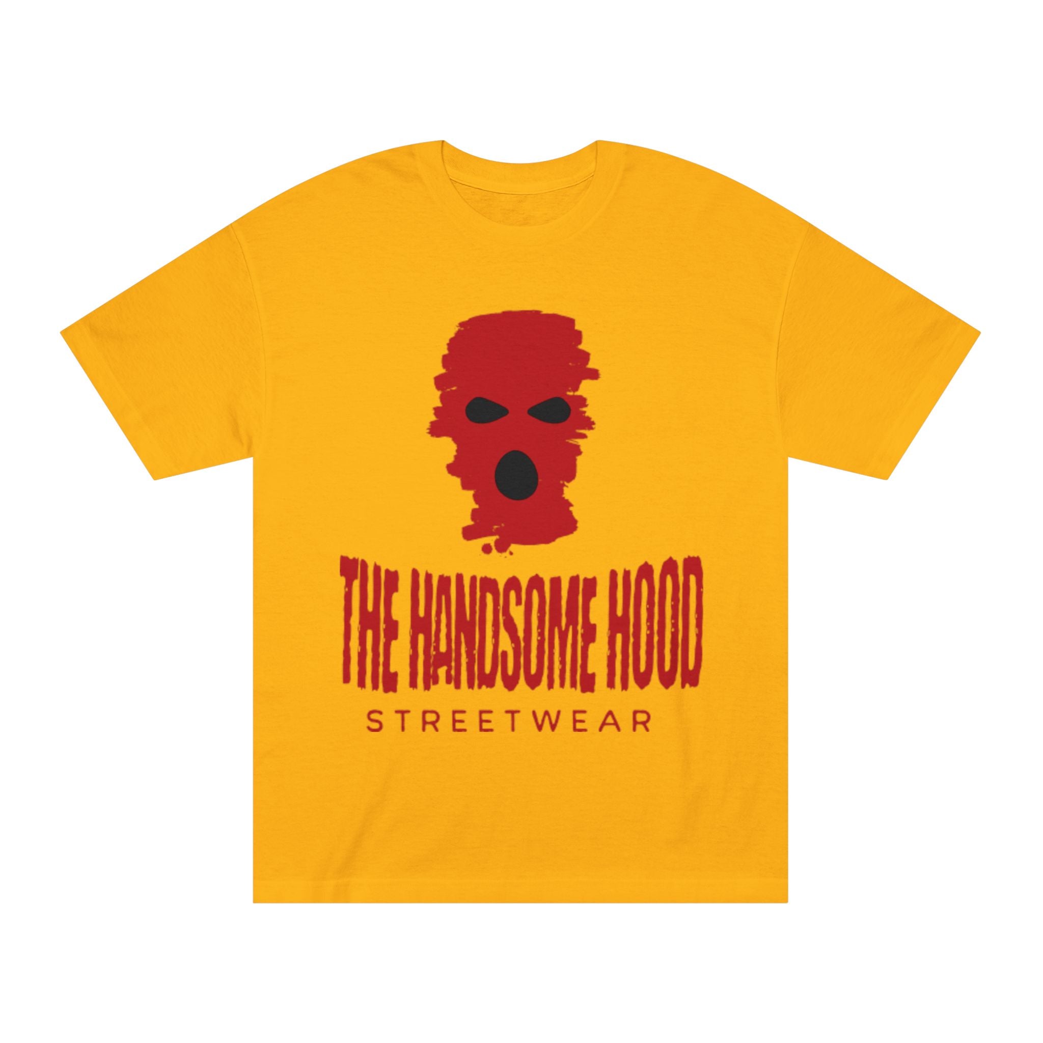 The Handsome Hood Streetwear Tee — Red Balaclava Graphic T-Shirt