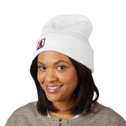 Minimalist Bear Patch Cuffed Beanie