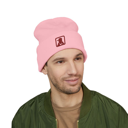 Minimalist Bear Patch Cuffed Beanie