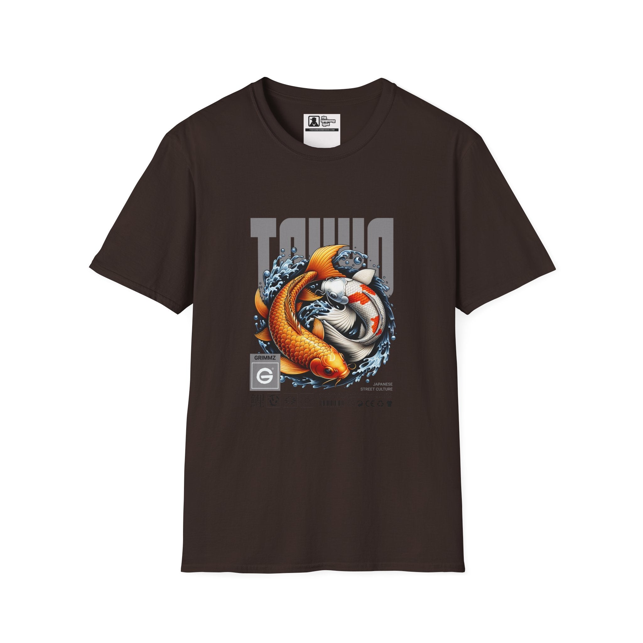 Koi Wave Graphic T-Shirt — Taiko-Inspired Koi Fish Design