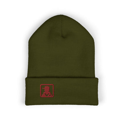 Minimalist Bear Patch Cuffed Beanie