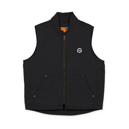 Embroidered Duck Cloth Work Vest