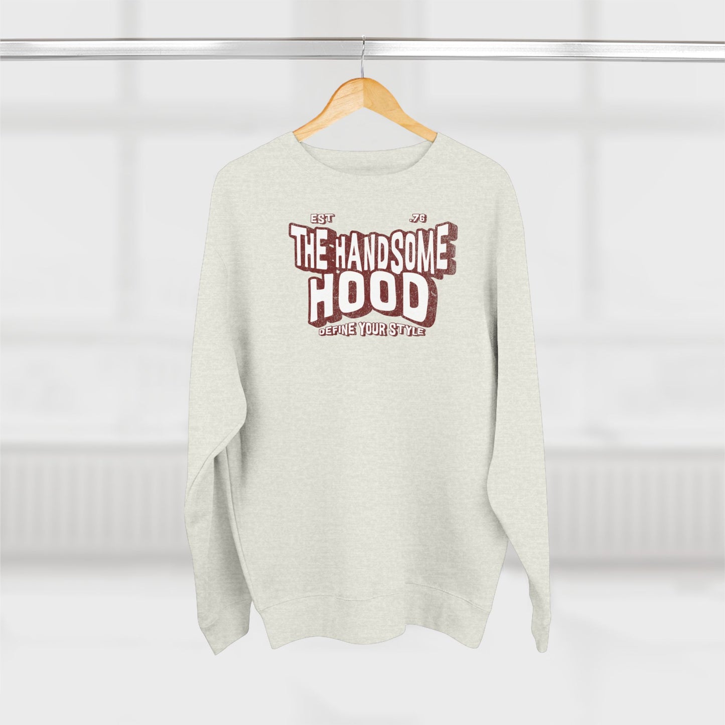 Crewneck Sweatshirt — "The Handsome Hood" Retro Script Pullover