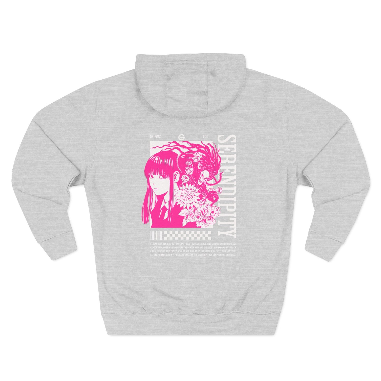 Pink Anime Girl Fleece Hoodie