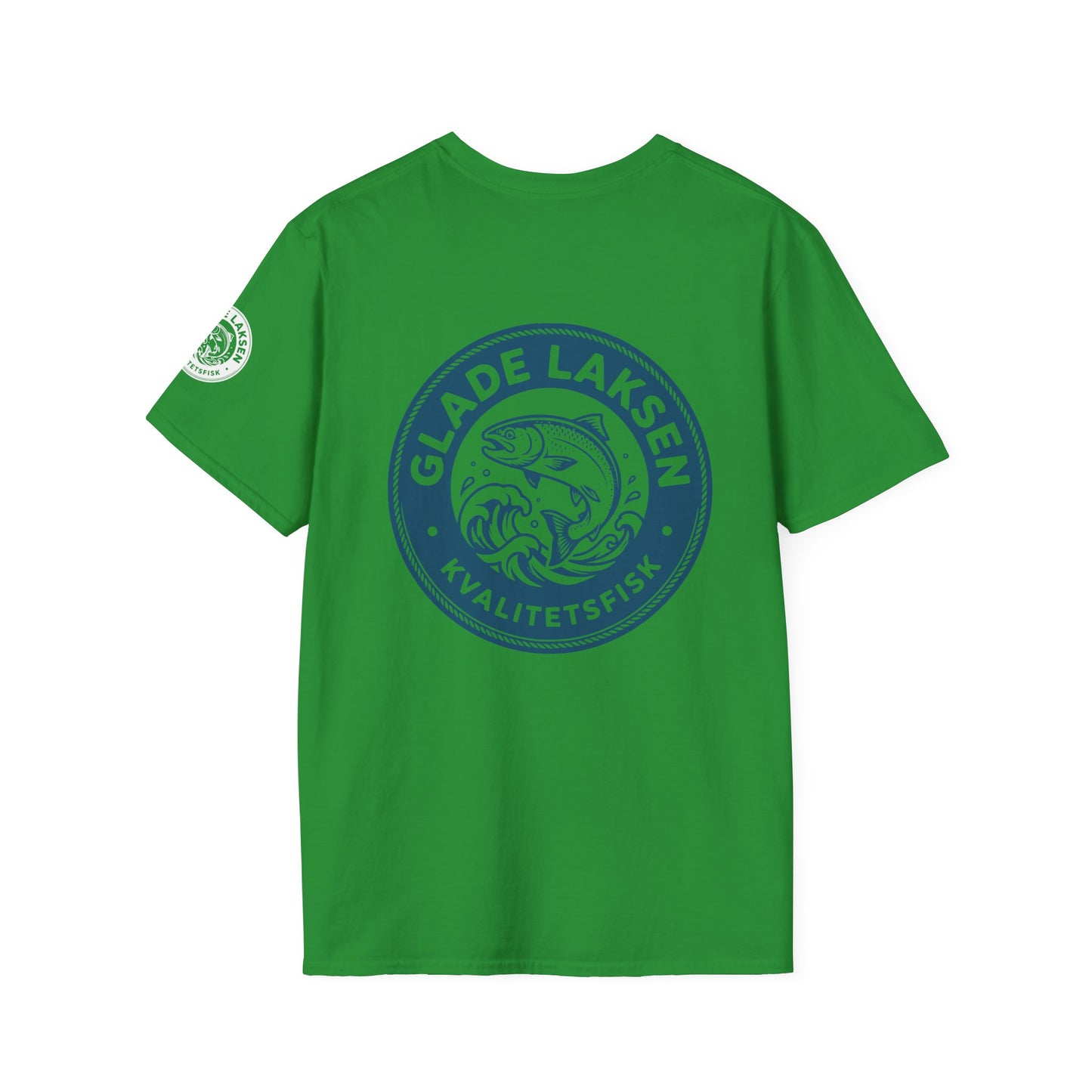 Glade Laksen Kvalitetsfisk T-Shirt — Vintage Salmon Fishing Tee