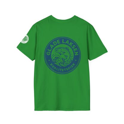 Glade Laksen Kvalitetsfisk T-Shirt — Vintage Salmon Fishing Tee