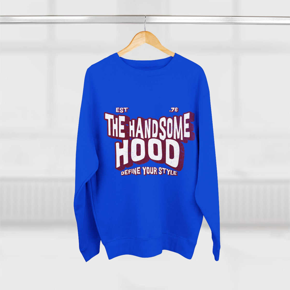Crewneck Sweatshirt — "The Handsome Hood" Retro Script Pullover