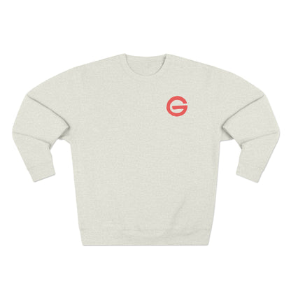 Minimalist Logo Crewneck Sweatshirt — Small Red 'G' Chest Emblem