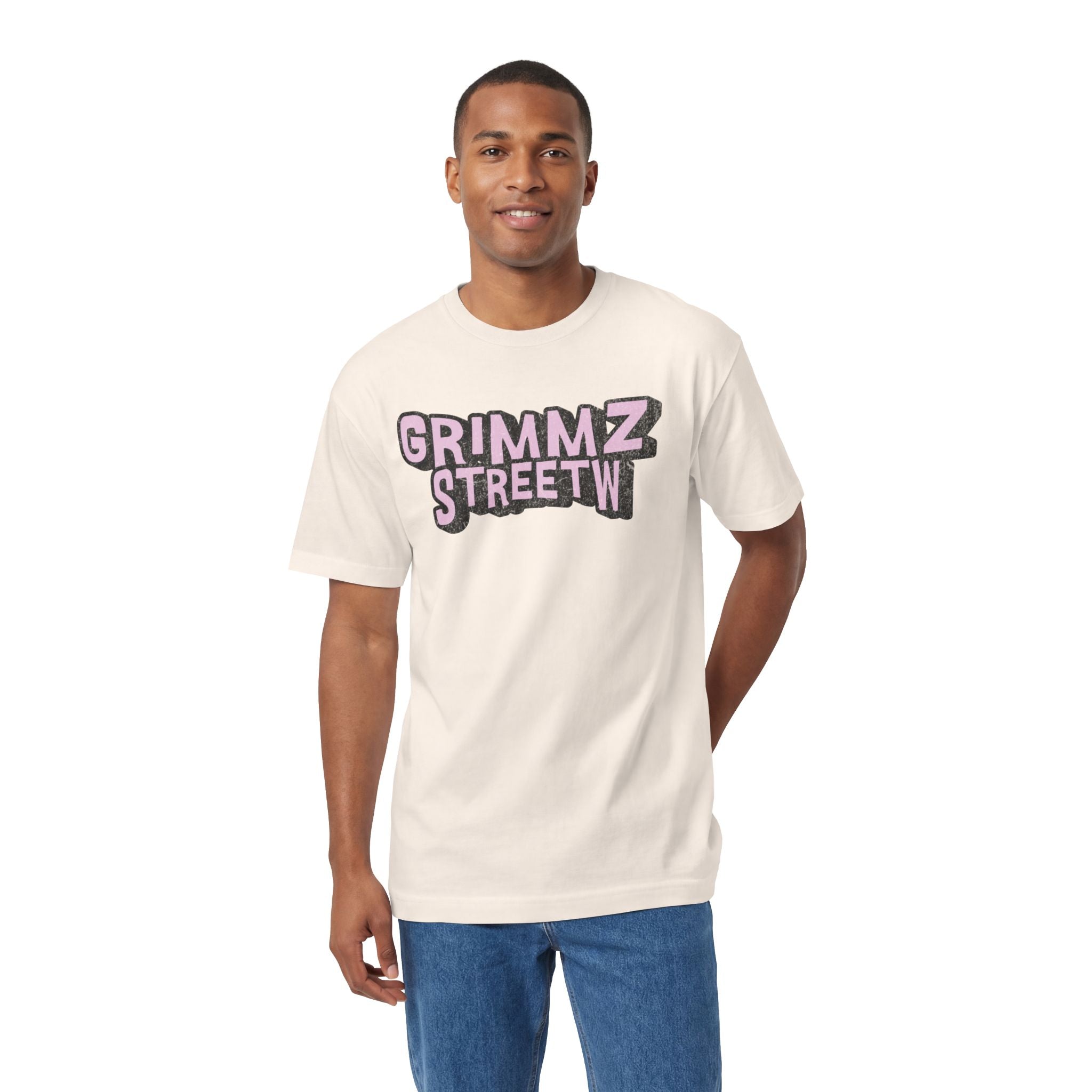 Grimmz Streetwear Tee — Pink Graffiti Logo T-Shirt