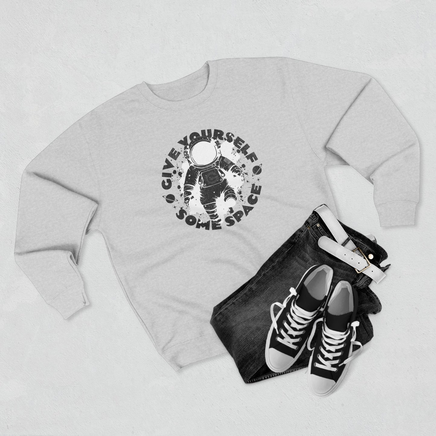 Space Astronaut Graphic Crewneck Sweatshirt