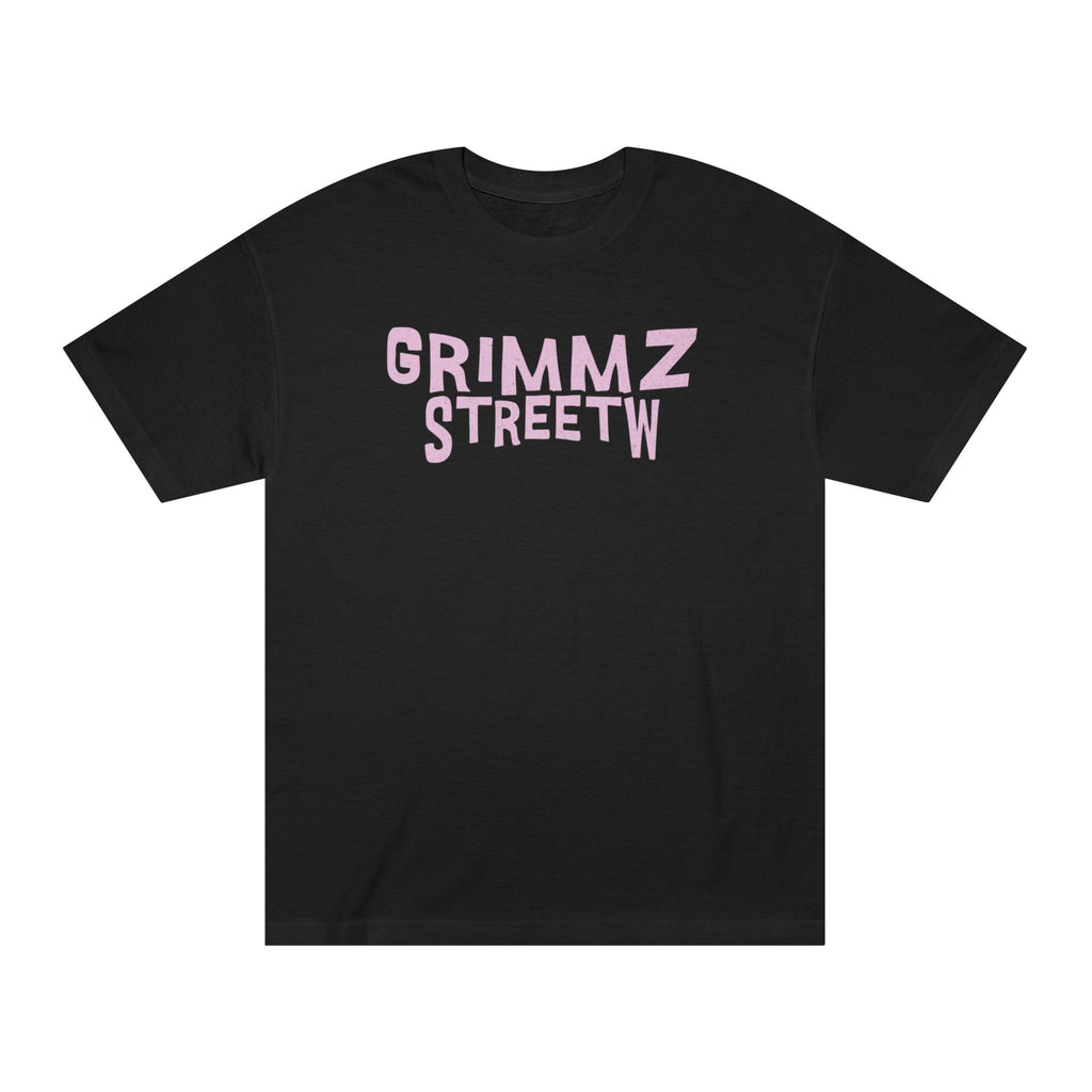 Grimmz Streetwear Tee — Pink Graffiti Logo T-Shirt