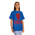 The Handsome Hood Streetwear Tee — Red Balaclava Graphic T-Shirt