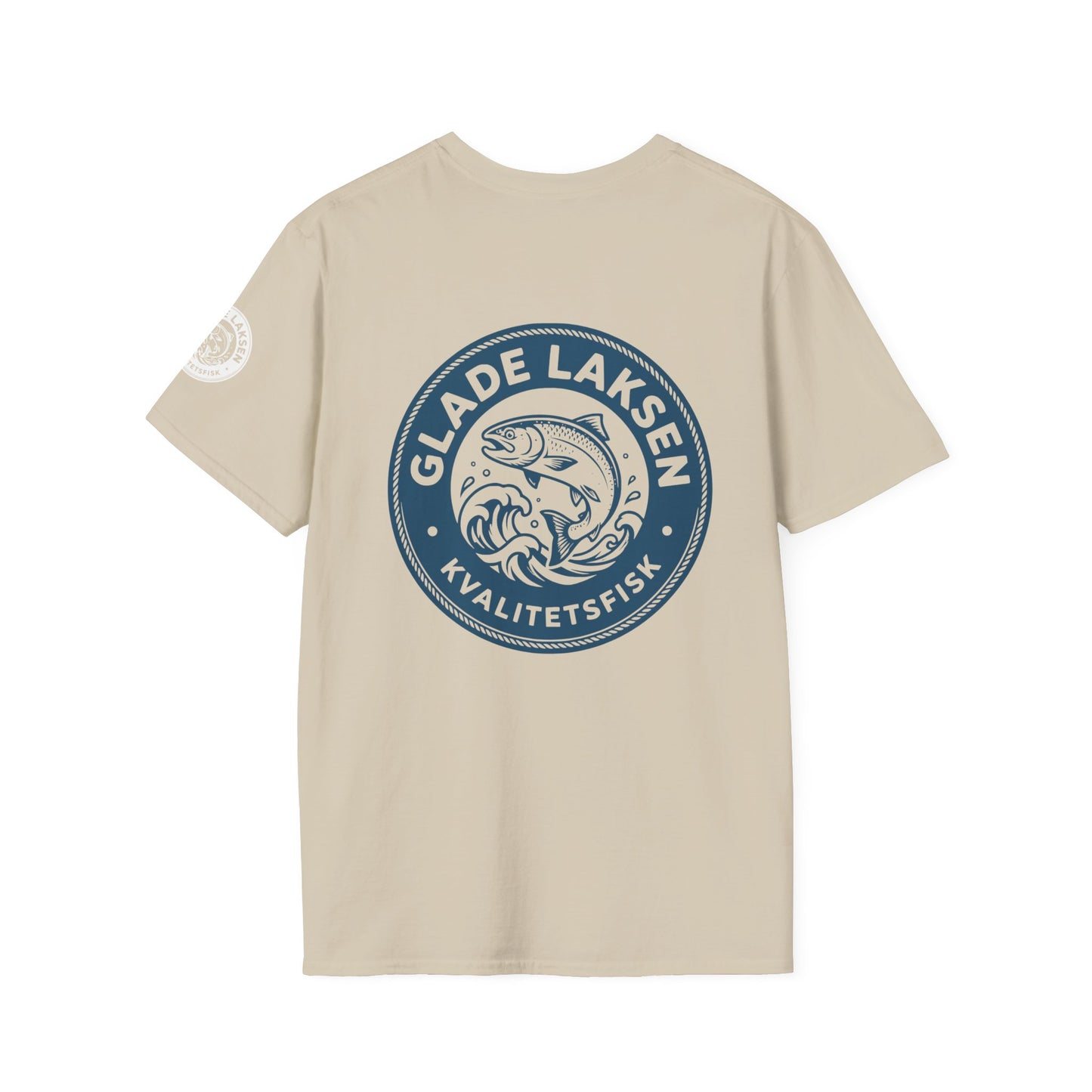 Glade Laksen Kvalitetsfisk T-Shirt — Vintage Salmon Fishing Tee