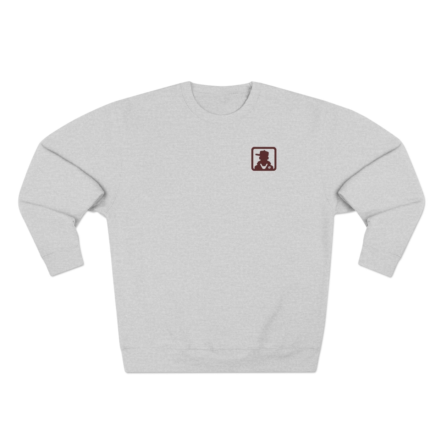 Minimalist Pocket Logo Sweatshirt — Small Vintage Silhouette Crewneck