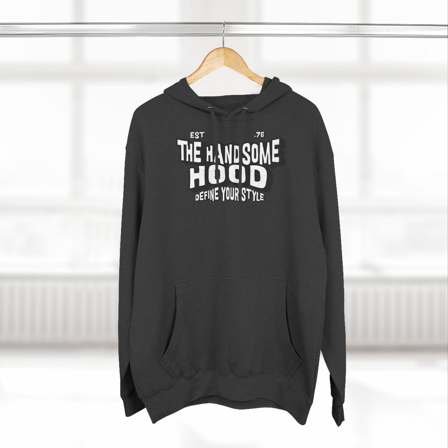 The Handsome Hood Fleece Hoodie - Retro Script Graphic Pullover