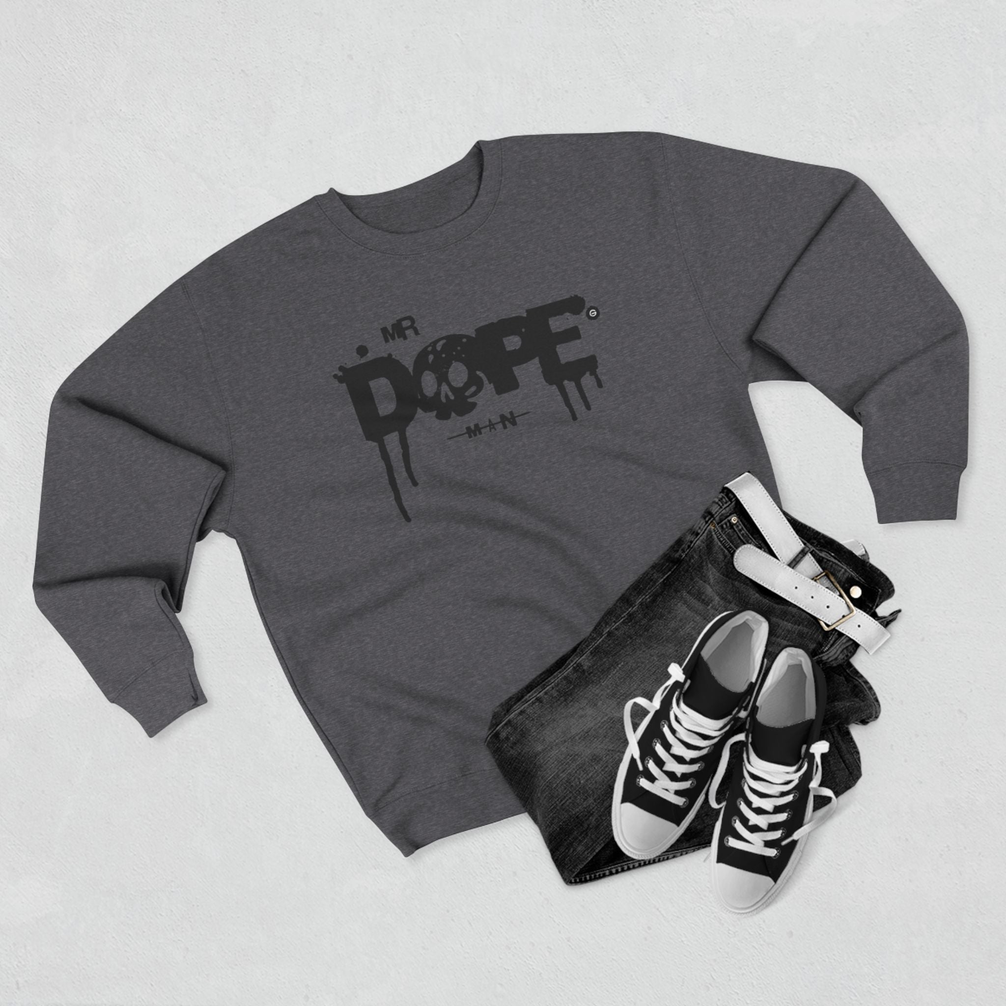 Dope Skull Crewneck Sweatshirt — Mr Dope Drip Graphic Pullover
