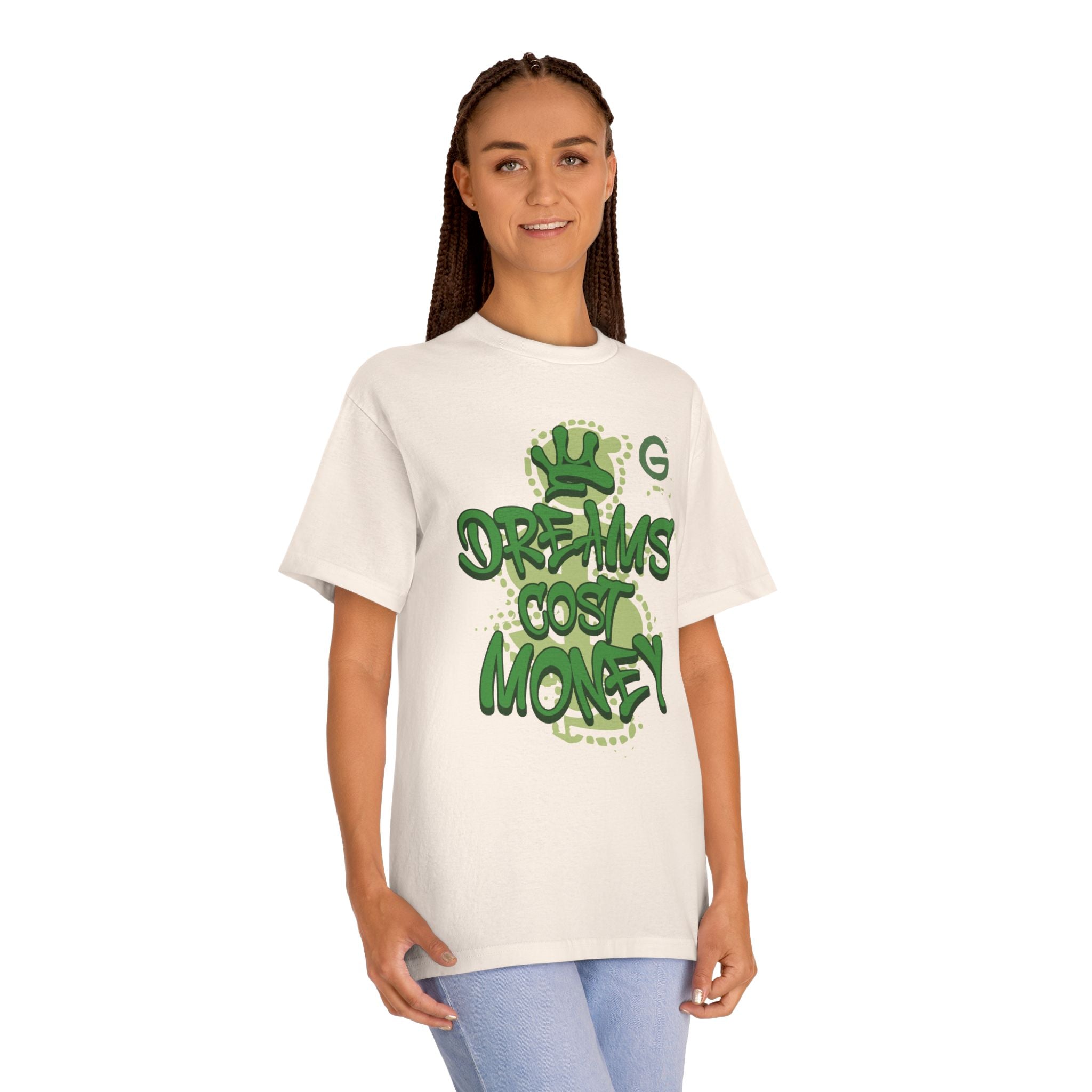 Dreams Cost Money T-Shirt — Green Graffiti Money Tee
