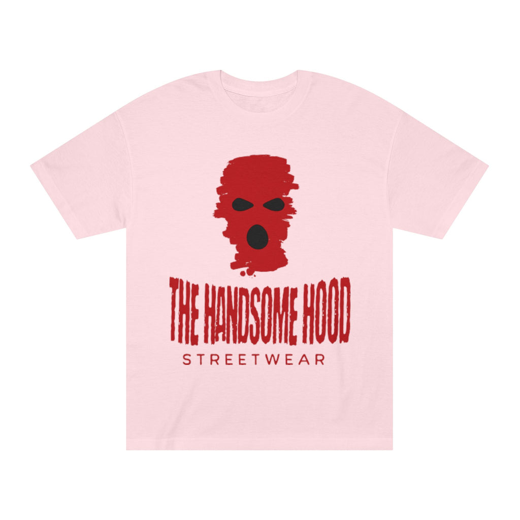 The Handsome Hood Streetwear Tee — Red Balaclava Graphic T-Shirt