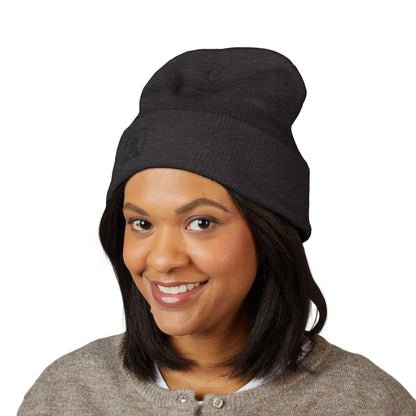 Embroidered Detective Silhouette Cuffed Beanie