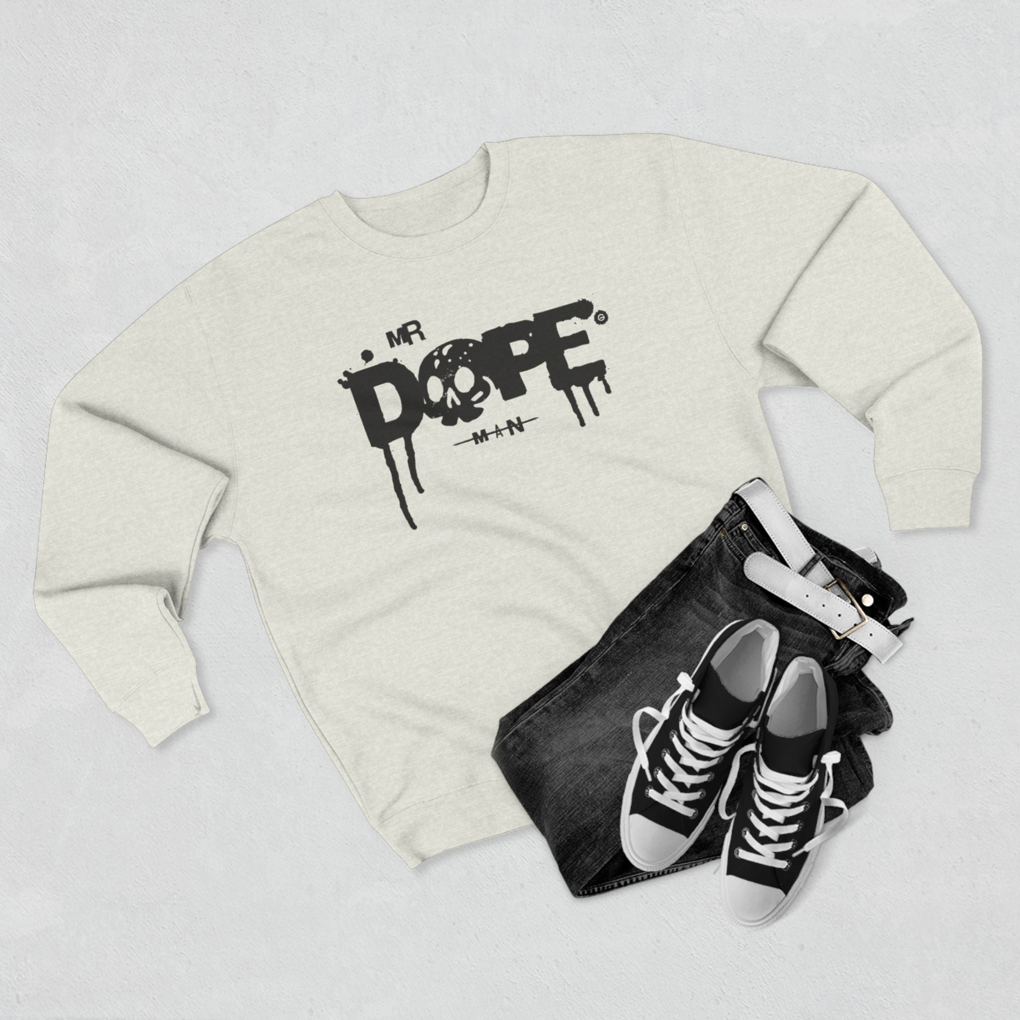 Dope Skull Crewneck Sweatshirt — Mr Dope Drip Graphic Pullover