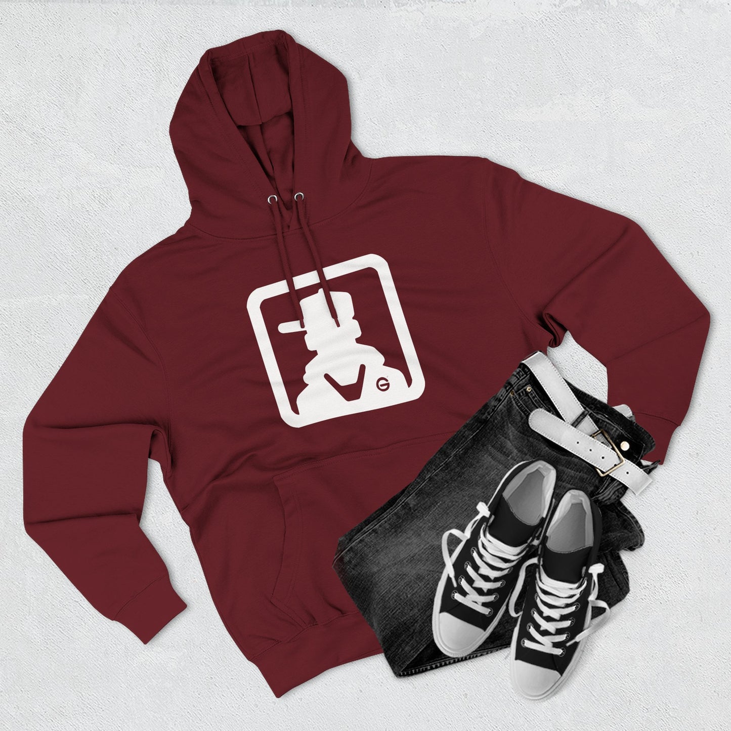 Minimal Square Logo Fleece Hoodie