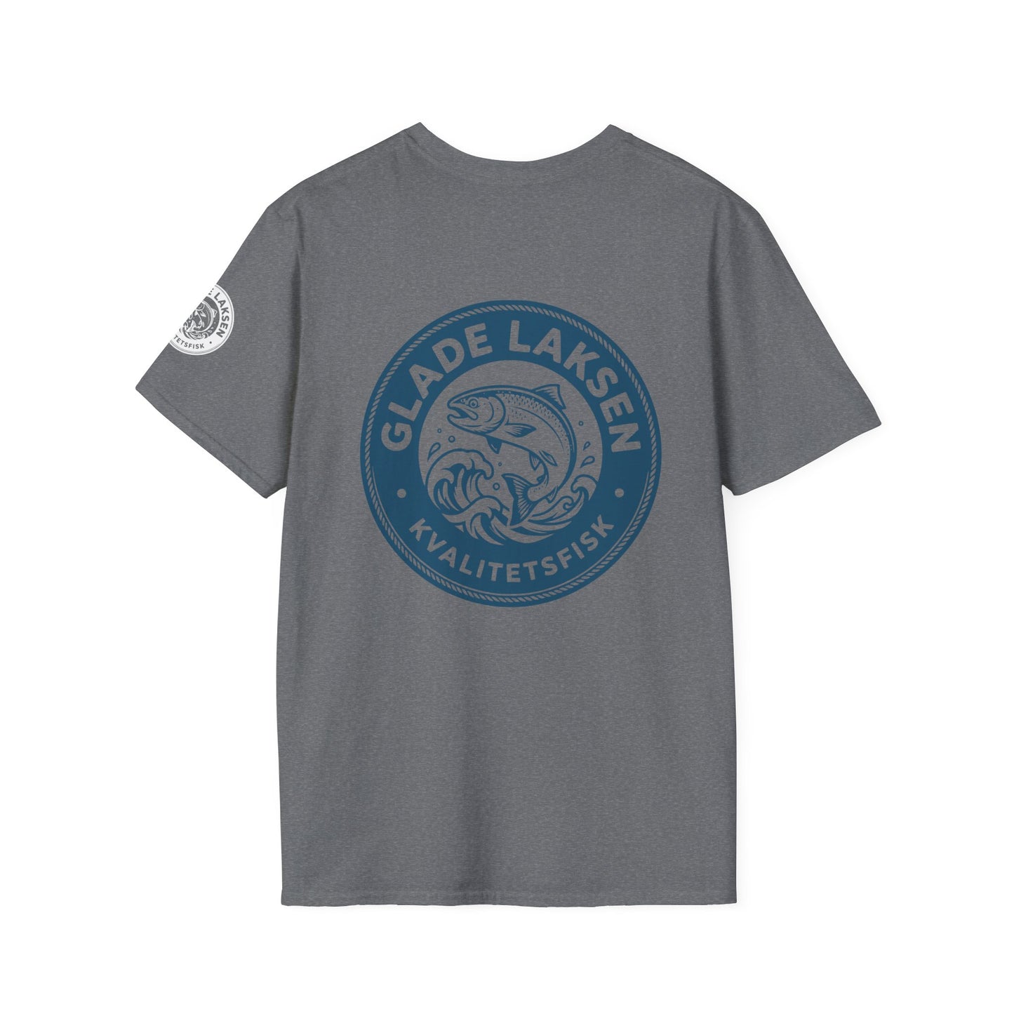 Glade Laksen Kvalitetsfisk T-Shirt — Vintage Salmon Fishing Tee