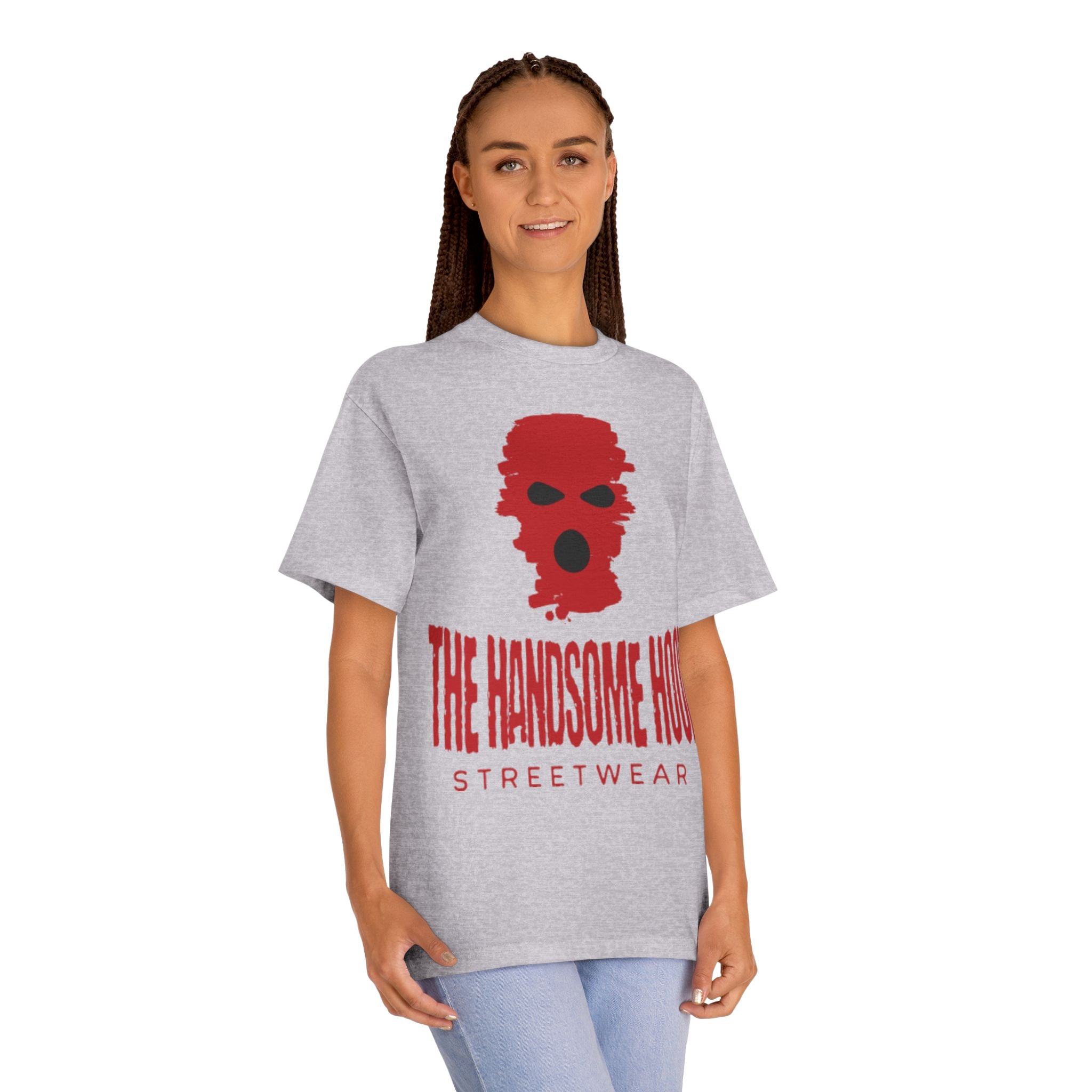 The Handsome Hood Streetwear Tee — Red Balaclava Graphic T-Shirt
