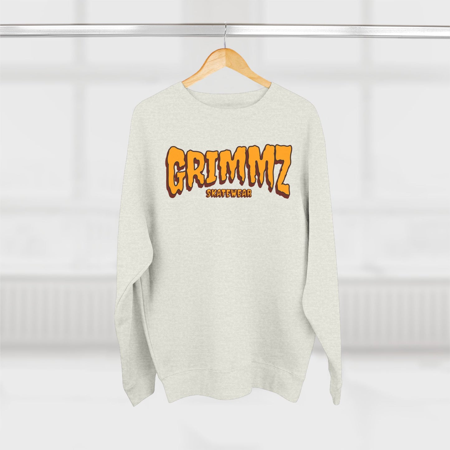 Grimmz Crewneck Sweatshirt — Bold Orange Logo Streetwear